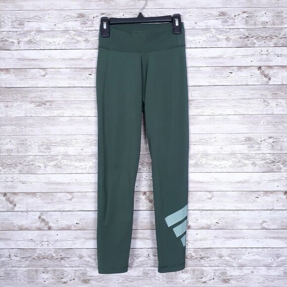 Adidas Aeroready Womens Workout Leggings XS Athletic Pants Green 453A - Picture 1 of 4